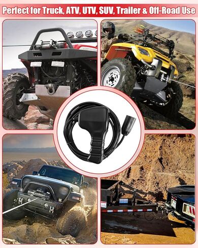83665 وحدة تحكم عن بعد لشاحنة ونش محمولة باليد تناسب سيارة Ford Dodge Ram Power Wagon M8000 M12000 وروافع التحذير، للروافع المختلفة مع قابس (قديم) مستدير أو (جديد) على شكل D 3 أو 5 دبابيس in Saudi Arabia