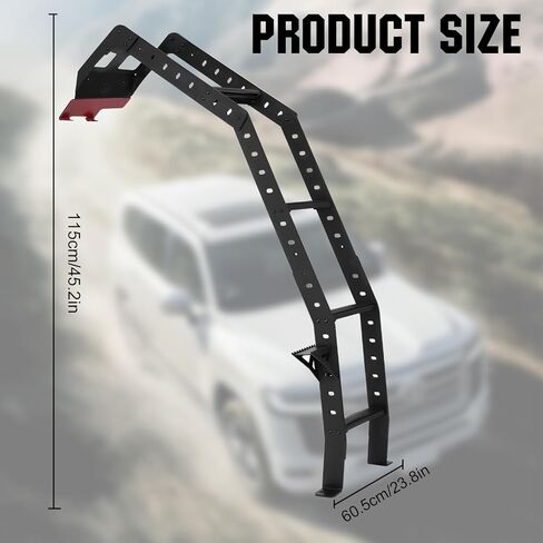سقف سلم 4Runner متوافق مع Toyota 4Runner - سلم هاتش ألومنيوم للمركبات على الطرق الوعرة - يناسب موديلات 4Runner 2010-2024 - ملحق السقف للتآكل in Kuwait