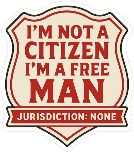 Sovereign Identity Badge Red Block Text Sticker (2.75" x 3.25") in Saudi Arabia