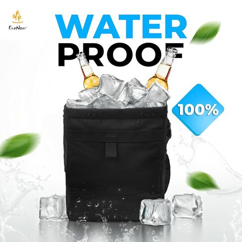EcoNour Foldable Car Trash Bag Hanging, Garbage Bag and Waterproof Trash Can for Car, Leakproof Trash Can, SUV and Truck Seat Backs, Home, Office - Holds 2.5 Gallons (Black) in Kuwait