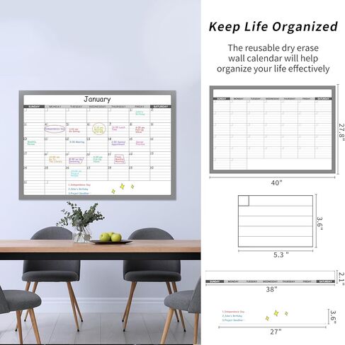 2022 Calendar - Monthly Wall Calendar Planner from Jan 2022 - Dec 2022, 12" x 17", Large Blocks with Julian Dates, Twin-Wire Binding, Perfect for Planning and Organizing Your Home and Office in Kuwait