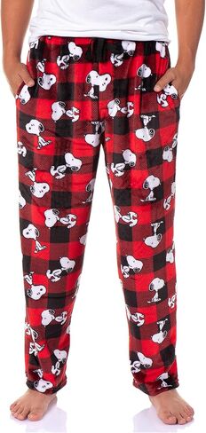 بيجامة من الصوف للرجال من Peanuts Snoopy AOP Character Toss Fleece Pant Lounge Sleep in Saudi Arabia