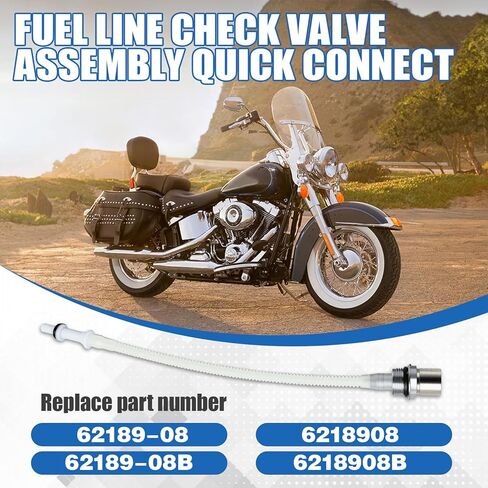Fuel Line Check Valve Assembly Quick Connect Compatible With Harley-Davidson Heritage Softail Classic FLSTC Deluxe FLSTN Fat Boy FLSTF 2008-2017 Replace for 62189-08B, 6218908B, 62189-08, 6218908 in Saudi Arabia