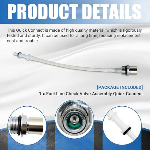 Fuel Line Check Valve Assembly Quick Connect Compatible With Harley-Davidson Heritage Softail Classic FLSTC Deluxe FLSTN Fat Boy FLSTF 2008-2017 Replace for 62189-08B, 6218908B, 62189-08, 6218908 in Saudi Arabia