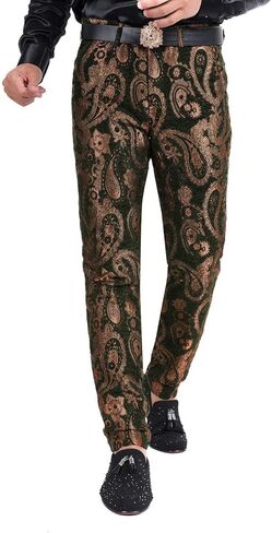 Barabas Men Paisley Floral Print Design Luxury Pants 2CP3101 in Kuwait
