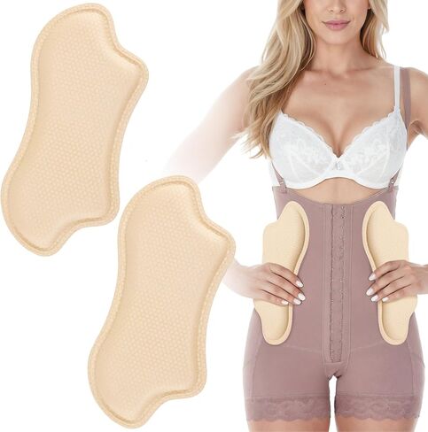 2PCS Non-Slip Side Lipo Foam Pads, 0.5IN Thick Comfort, Waist Shaping Padding for Post-Surgery Compression Garments (2, Black) in Saudi Arabia