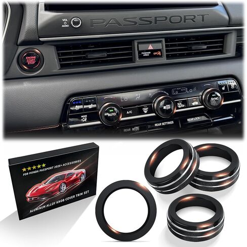 for 2026 Honda Passport Accessories, 4pcs Aluminum Alloy Knob Covers Trim Kit (Orange) - Push Start Button & Air Conditioning. No-Tool Install, Interior Upgrade & Knob Protection in Kuwait