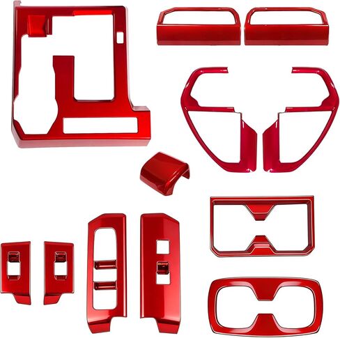 12Pcs Interior Decor for Toyota Tacoma 2024 2025 2026 Interior Accessories Dashboard Center Consoles ABS Air Vent Cover Cup Holder Window Switch Shift Panel Cover in Kuwait