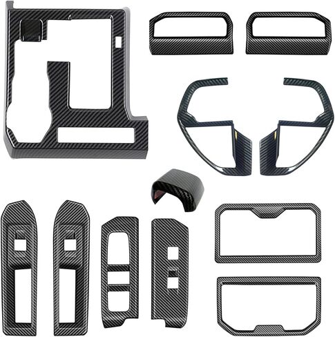 12Pcs Interior Decor for Toyota Tacoma 2024 2025 2026 Interior Accessories Dashboard Center Consoles ABS Air Vent Cover Cup Holder Window Switch Shift Panel Cover in Kuwait