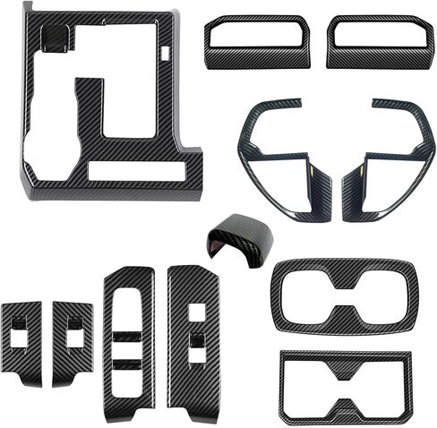 12Pcs Interior Decor for Toyota Tacoma 2024 2025 2026 Interior Accessories Dashboard Center Consoles ABS Air Vent Cover Cup Holder Window Switch Shift Panel Cover in Kuwait