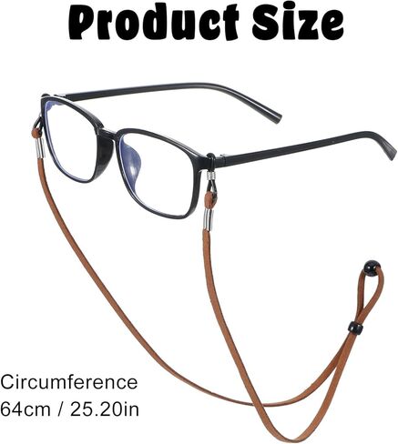 4 Pcs Eyeglasses Strap for Men & Women, Adjustable Eye Glasses Holders Around Neck, Leather Glasses Lanyard for Women, Dark Colors Eyeglass Chain in Saudi Arabia