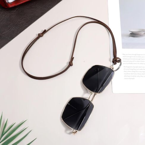 1 Pcs Glasses Necklace Sunglasses Holder Eyeglasses Necklace Hanging Ring Leather Cord Adjustable Eyeglasses Strap Leather Stylist Men Loop Reading Glasses Holder for Sunglasses Eyeglass in Saudi Arabia