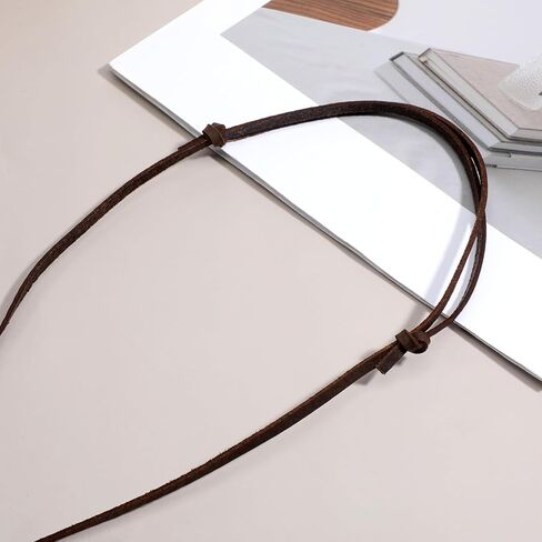 1 Pcs Glasses Necklace Sunglasses Holder Eyeglasses Necklace Hanging Ring Leather Cord Adjustable Eyeglasses Strap Leather Stylist Men Loop Reading Glasses Holder for Sunglasses Eyeglass in Saudi Arabia