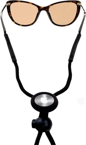 tag8 Eyeglass Lanyard – Sunglasses Strap with Holder Compatible with AirTag Tracker – Adjustable Eyeglass Strap for Eyewear Loss Prevention – Sunglasses Lanyards (Black Sport Strap) in Kuwait
