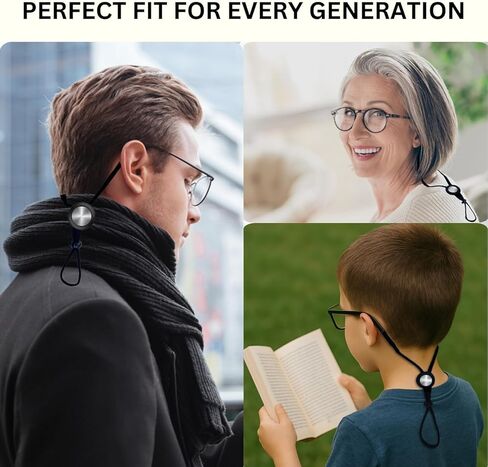 tag8 Eyeglass Lanyard – Sunglasses Strap with Holder Compatible with AirTag Tracker – Adjustable Eyeglass Strap for Eyewear Loss Prevention – Sunglasses Lanyards (Black Sport Strap) in Kuwait