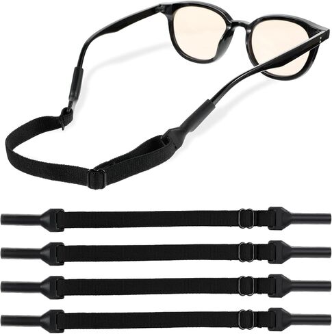 4 Pack Athletic Straps for Glasses, Adjustable Glasses Strap for Sports, Anti-Slip Pilotfish Glass Straps for Eyeglasses & Sunglasses, 8.5-12.5 Inch, Running, Cycling & Daily Use in Saudi Arabia