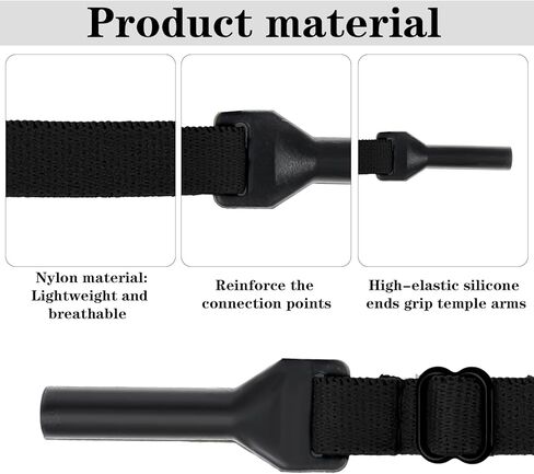 4 Pack Athletic Straps for Glasses, Adjustable Glasses Strap for Sports, Anti-Slip Pilotfish Glass Straps for Eyeglasses & Sunglasses, 8.5-12.5 Inch, Running, Cycling & Daily Use in Saudi Arabia