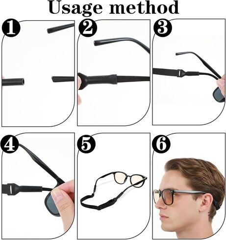 4 Pack Athletic Straps for Glasses, Adjustable Glasses Strap for Sports, Anti-Slip Pilotfish Glass Straps for Eyeglasses & Sunglasses, 8.5-12.5 Inch, Running, Cycling & Daily Use in Saudi Arabia