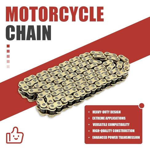 530 X-Ring Motorcycle Chain 120 Links with and Connecting Master Link 530H High Performance Heavy Duty Gold Drive Chain for Motorcycle Bicycle Go Kart Mini Trail Bike in Saudi Arabia