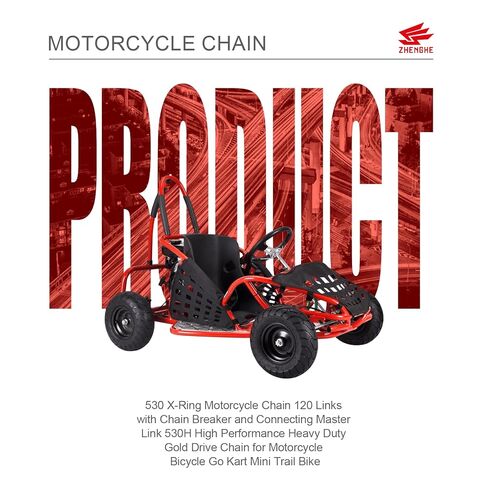 530 X-Ring Motorcycle Chain 120 Links with and Connecting Master Link 530H High Performance Heavy Duty Gold Drive Chain for Motorcycle Bicycle Go Kart Mini Trail Bike in Saudi Arabia