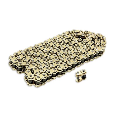 530 X-Ring Motorcycle Chain 120 Links with and Connecting Master Link 530H High Performance Heavy Duty Gold Drive Chain for Motorcycle Bicycle Go Kart Mini Trail Bike in Saudi Arabia