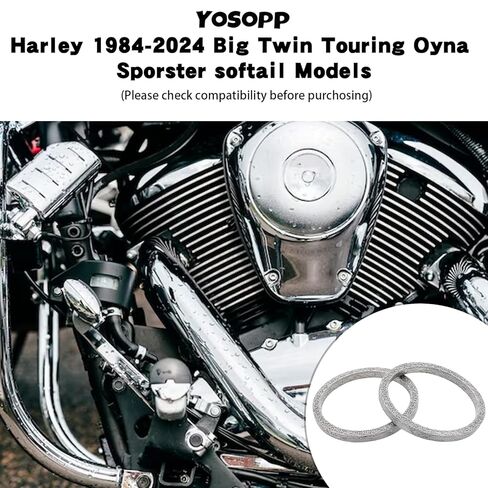 طقم حشية منفذ العادم المسطح لموديلات 1984-2024 Harley Big Twin، Touring، Dyna، Sportster، Softail - يستبدل OEM 65324-83B (زوج واحد قطعتان) in Kuwait