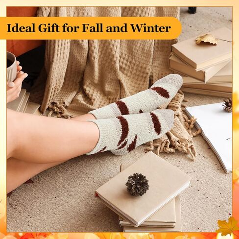 Newcotte 12 Pcs Halloween Fuzzy Socks Set Pumpkin Spooky Warm Soft Coral Fleece Socks Ghost Candy Corn Skull Round Eyes Dot Pattern Cozy Novelty for Fall Halloween Party Women Teens Unisex Gift in Saudi Arabia