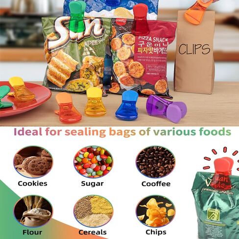 6-Pack Food Bag Sealing Clips, Plastic with Magnet, Air-Tight for Kitchen Storage in Saudi Arabia