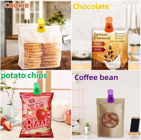 6-Pack Food Bag Sealing Clips, Plastic with Magnet, Air-Tight for Kitchen Storage in Saudi Arabia
