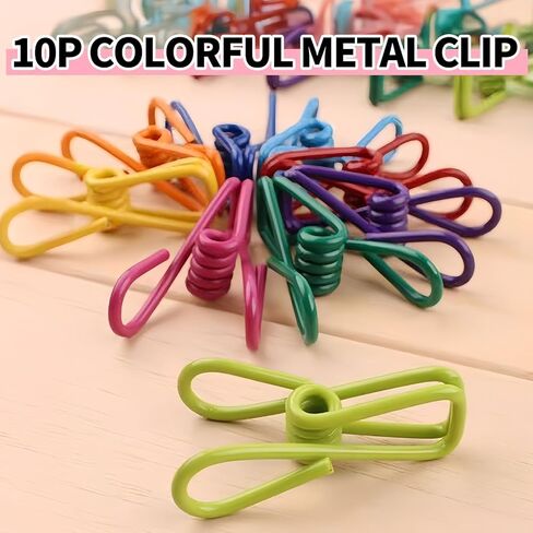 10 Pack, Colorful Multi-Purpose Clothes Clip, Fixed Photo Clip for Holding Food Bags, chip Bags, Paper, Photos, Random Color in Saudi Arabia