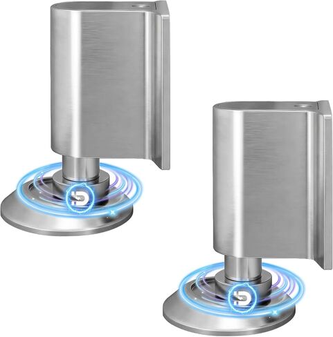 Magnetic Door Stoppers, Magnet Door Stop - Stainless Steel Door Catch, Retractable Bottom of Door Holder Suits Gaps Within 1.4" Keep Door Open, No Drill 3M Adhesive & Screws - Black 1Pack in Saudi Arabia