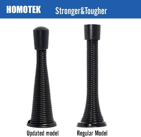 HOMOTEK 12 Pack Spring Door Stopper with Rubber Bumper 3-1/8" Flexible Spring Heavy Duty Wall Door Stop Low Mounted Door Bumper for Home (Upgrade Black) in Saudi Arabia