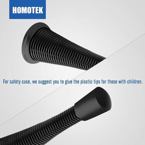 HOMOTEK 12 Pack Spring Door Stopper with Rubber Bumper 3-1/8" Flexible Spring Heavy Duty Wall Door Stop Low Mounted Door Bumper for Home (Upgrade Black) in Saudi Arabia