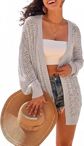 Arach&Cloz Women's Oversized Crochet Cover Up Summer Cardigan Lightweight Beach Vacation Kimonos 2026 in Saudi Arabia