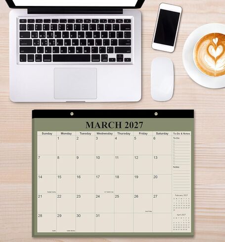 تقويم مكتب 2026 - تقويم 2026-2027 من يناير 2026 إلى يونيو 2027، تقويم 18 شهرًا مع ورق سميك للمكتب والمنزل وتنظيم المدرسة، 14 بوصة × 11 بوصة، سماوي in Kuwait