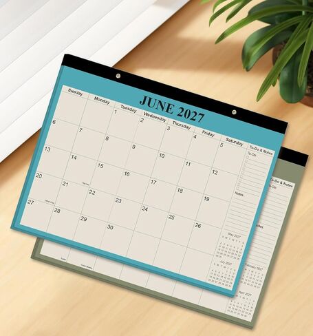 تقويم مكتب 2026 - تقويم 2026-2027 من يناير 2026 إلى يونيو 2027، تقويم 18 شهرًا مع ورق سميك للمكتب والمنزل وتنظيم المدرسة، 14 بوصة × 11 بوصة، سماوي in Kuwait