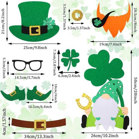 UPINS 6 Sheets St. Patrick's Door Stickers Decorations Window Wall Stickers Saint Patty Shamrock Gnome Leprechaun DIY Glitter Apartment Large Door Garage Decorations in Saudi Arabia
