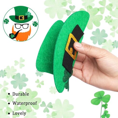 UPINS 6 Sheets St. Patrick's Door Stickers Decorations Window Wall Stickers Saint Patty Shamrock Gnome Leprechaun DIY Glitter Apartment Large Door Garage Decorations in Saudi Arabia