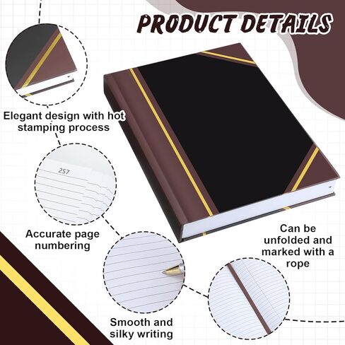 Colarr Black Ledger Book 8-5/8 x 14-1/8 Inches Accounting Ledger Book 500 Pages Accounting Notebook for Bookkeeping Tracking Money, Expenses in Saudi Arabia