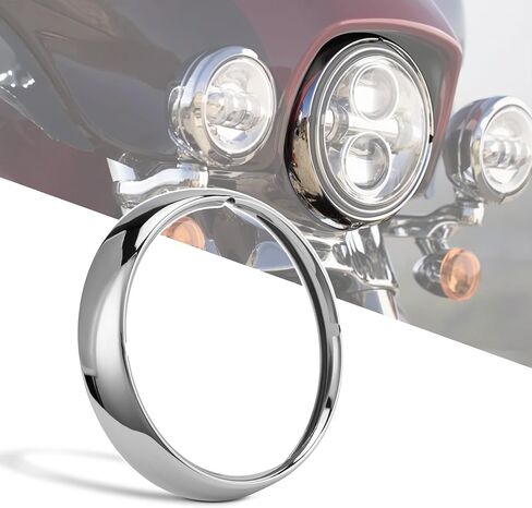 PSLER Motorcycle 7" Headlight Lamp Trim Ring Cover Headlight Assembly Fit for Touring Road King Electra Glide Street Glide Tri Glide FLHT FLHR (Black) in Saudi Arabia