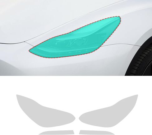 BETTERHUMZ Car Headlight Film Compatible with Tesla Model Y Juniper 2025,TPU Transparent Carbon Pattern Smoke Style Headlight Switch Protective Cover Decor Car Exterior Accessories (Smoke) in Saudi Arabia