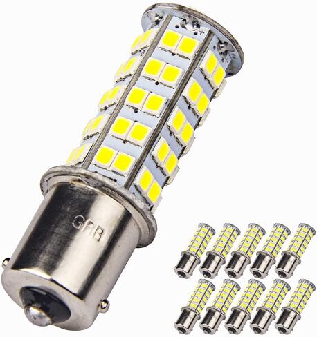 10 Pcs Extremely Super Bright 1156 1141 1003 BA15S 68-SMD LED Replacement Light Bulbs for RV Indoor Lights(10-Pack, Pure White (6000K-6500K Color Temputure)) in Saudi Arabia