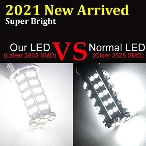 10 Pcs Extremely Super Bright 1156 1141 1003 BA15S 68-SMD LED Replacement Light Bulbs for RV Indoor Lights(10-Pack, Pure White (6000K-6500K Color Temputure)) in Saudi Arabia