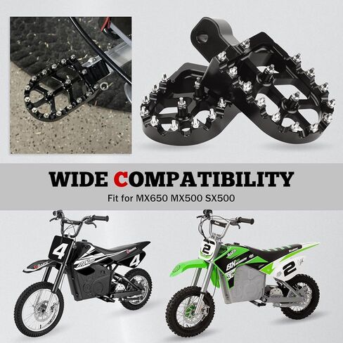 XINGWU Dirt Bike Foot Pegs for MX650 CNC Aluminum Pegs Heavy-Duty Foot Rest Pedals Compatible with Razor MX650 MX500 SX500 Electric Dirt Bikes Footpegs (Black) in Saudi Arabia