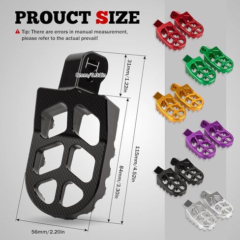 XINGWU Dirt Bike Foot Pegs for MX650 CNC Aluminum Pegs Heavy-Duty Foot Rest Pedals Compatible with Razor MX650 MX500 SX500 Electric Dirt Bikes Footpegs (Black) in Saudi Arabia