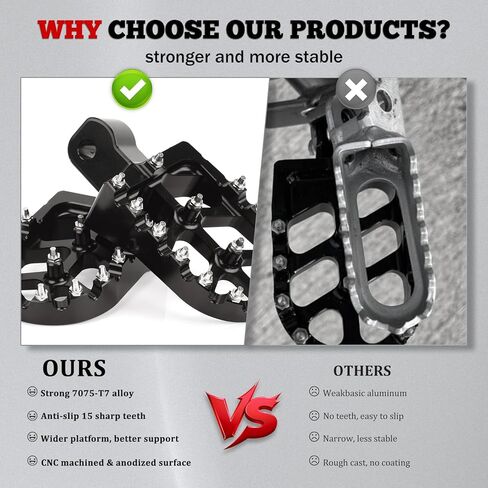 XINGWU Dirt Bike Foot Pegs for MX650 CNC Aluminum Pegs Heavy-Duty Foot Rest Pedals Compatible with Razor MX650 MX500 SX500 Electric Dirt Bikes Footpegs (Black) in Saudi Arabia