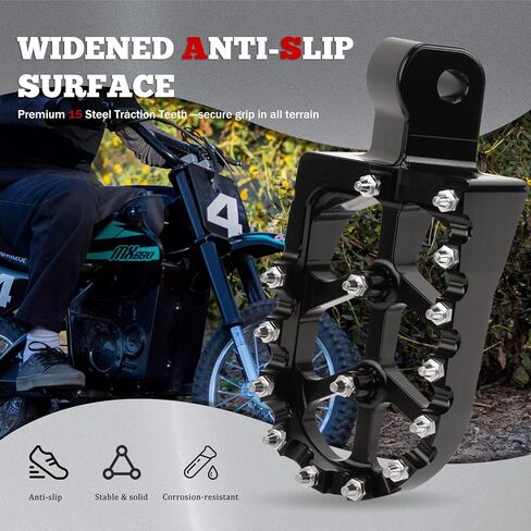 XINGWU Dirt Bike Foot Pegs for MX650 CNC Aluminum Pegs Heavy-Duty Foot Rest Pedals Compatible with Razor MX650 MX500 SX500 Electric Dirt Bikes Footpegs (Black) in Saudi Arabia