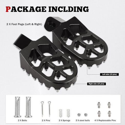 XINGWU Dirt Bike Foot Pegs for MX650 CNC Aluminum Pegs Heavy-Duty Foot Rest Pedals Compatible with Razor MX650 MX500 SX500 Electric Dirt Bikes Footpegs (Black) in Saudi Arabia