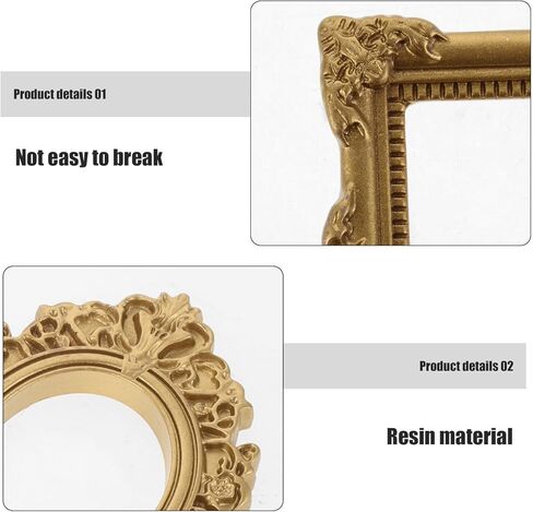 HOMSFOU 6pcs Mini Resin Picture Frames - Vintage Miniature Photo Frames for Doll House, DIY Crafts & Phone Case Decor in Saudi Arabia