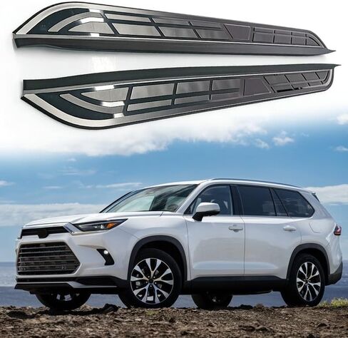 2Pcs Running Boards Side Steps Pedal Nerf Bars Fits for Toyota Grand Highlander 2024 2025 Black Nerf Bar in Saudi Arabia